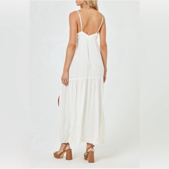L*Space Medium Maxi Dress Bow White Beach Wedding Summer - Picture 2 of 9